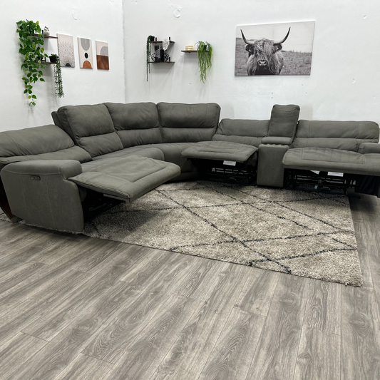 Grey Recliner Sectional Couch - Free Delivery