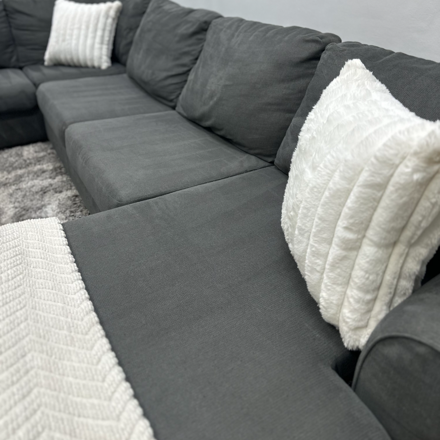 Grey Sectional Couch - Free Delivery
