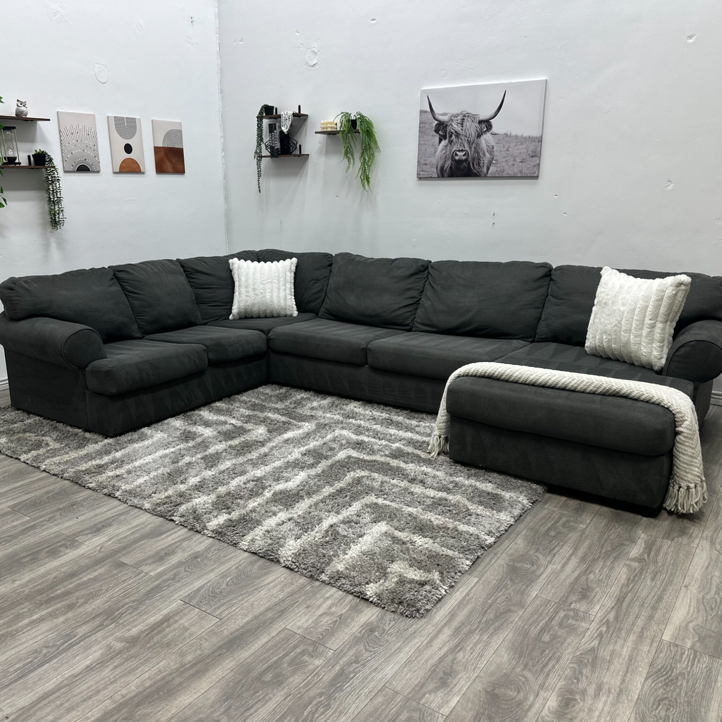 Grey Sectional Couch - Free Delivery