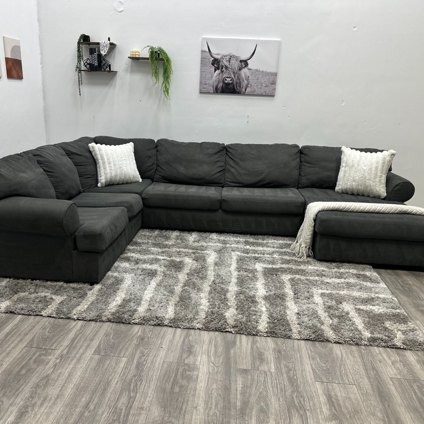 Grey Sectional Couch - Free Delivery