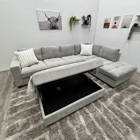 Grey Sectional Couch NEW - Free Delivery