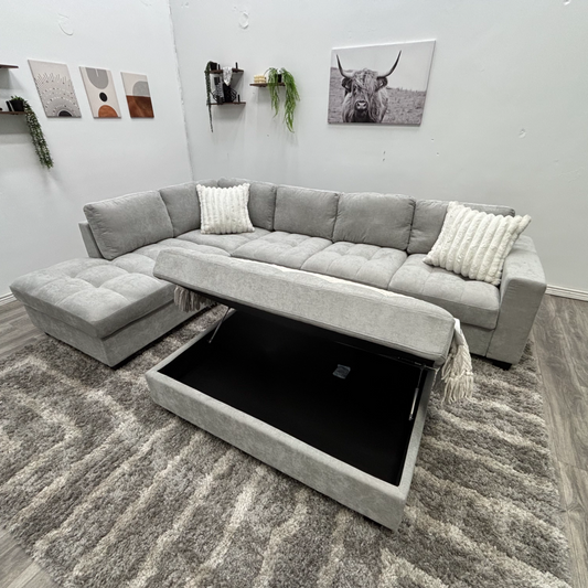 Grey Sectional Couch NEW - Free Delivery