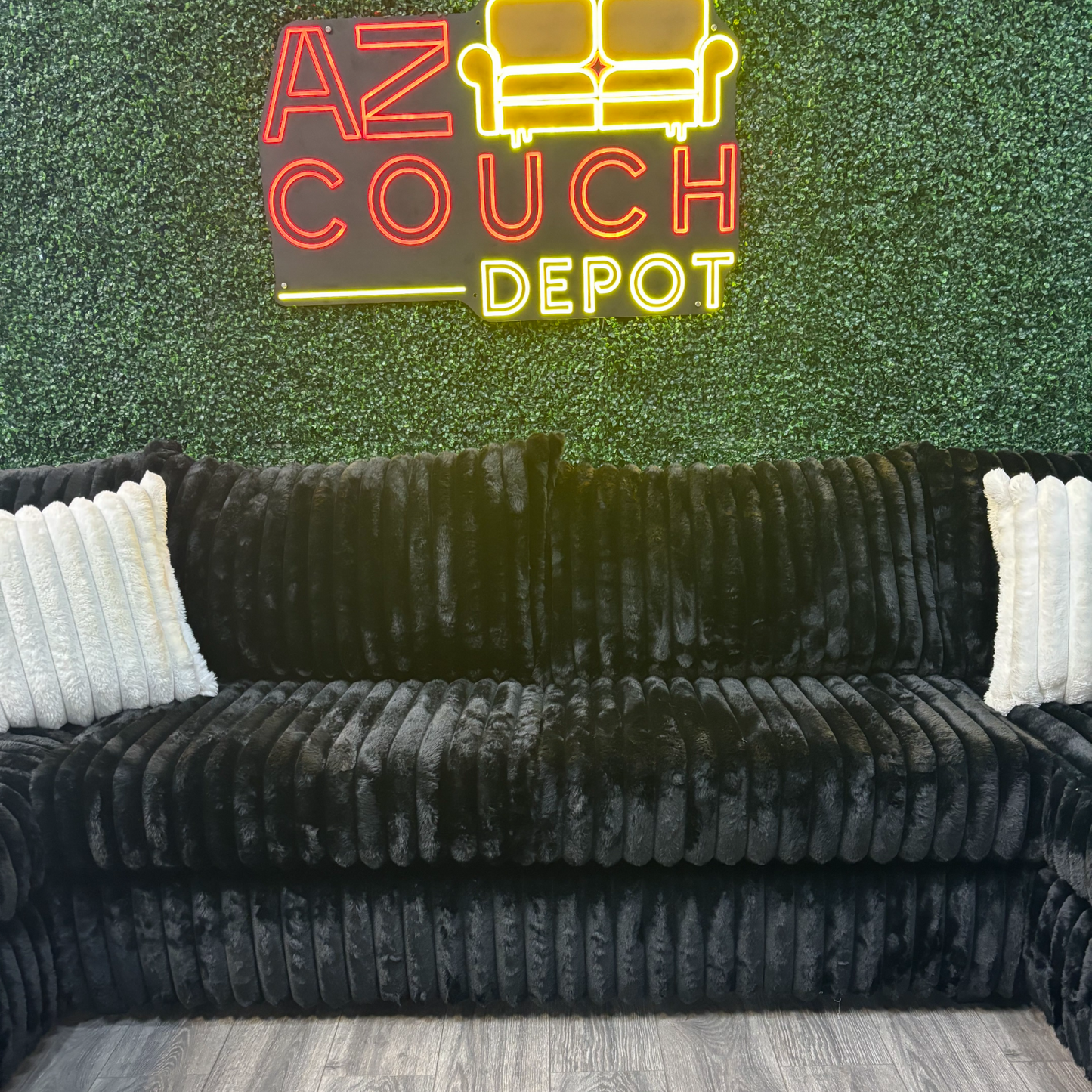Black Sectional Couch - Free Delivery