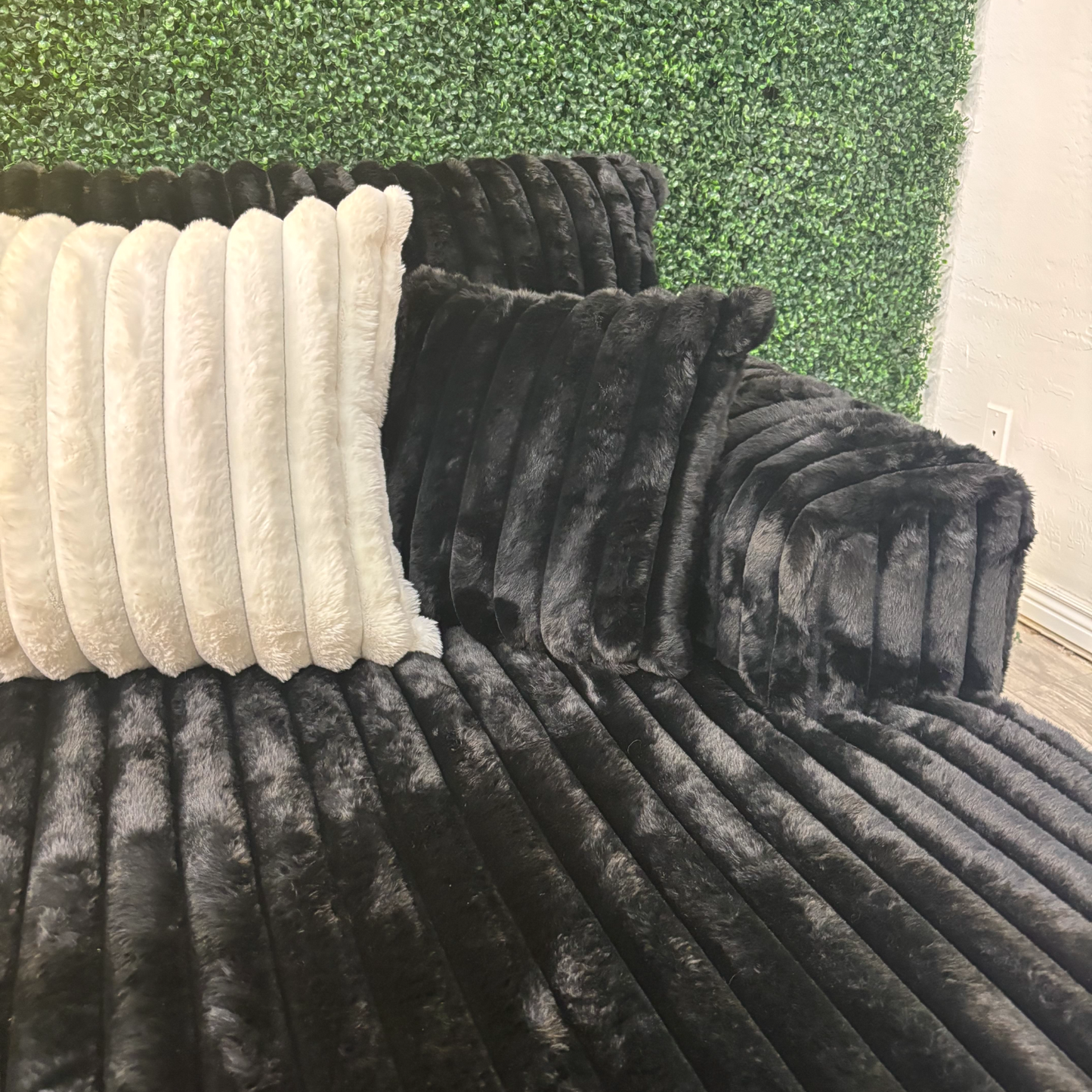 Black Sectional Couch - Free Delivery