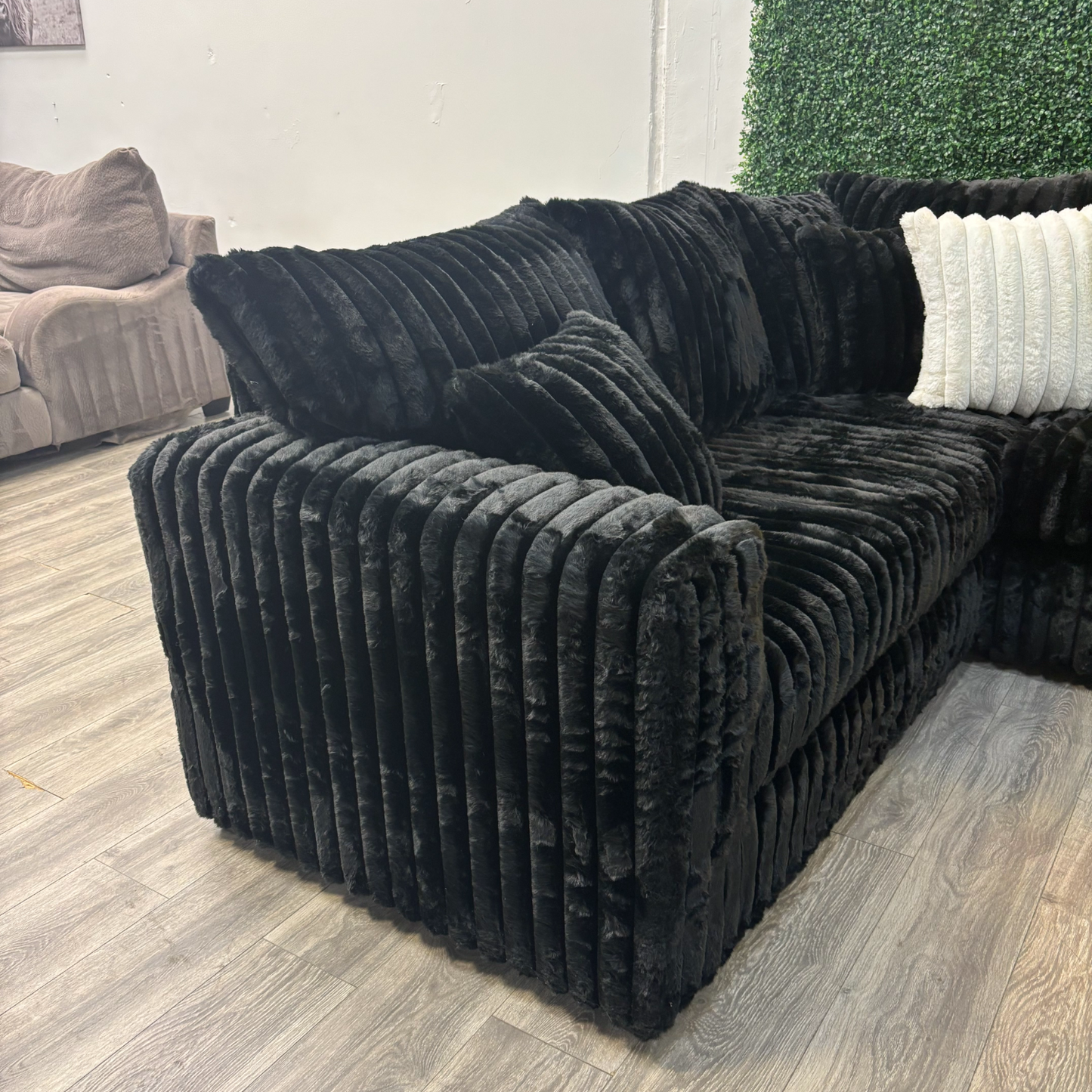 Black Sectional Couch - Free Delivery