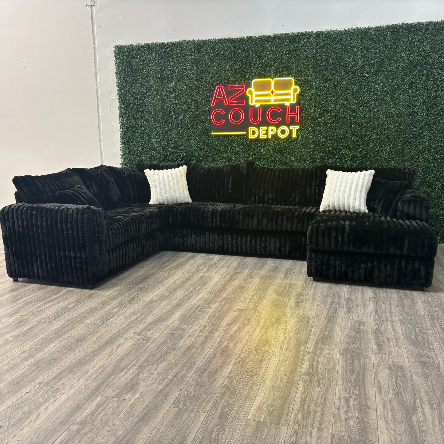 Black Sectional Couch - Free Delivery