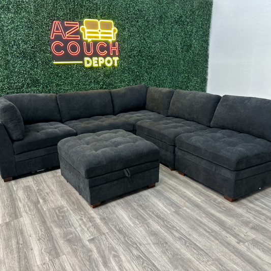 Black Sectional Couch NEW - Free Delivery