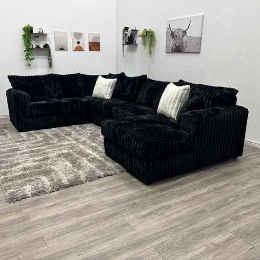 Black Sectional Couch NEW - Free Delivery
