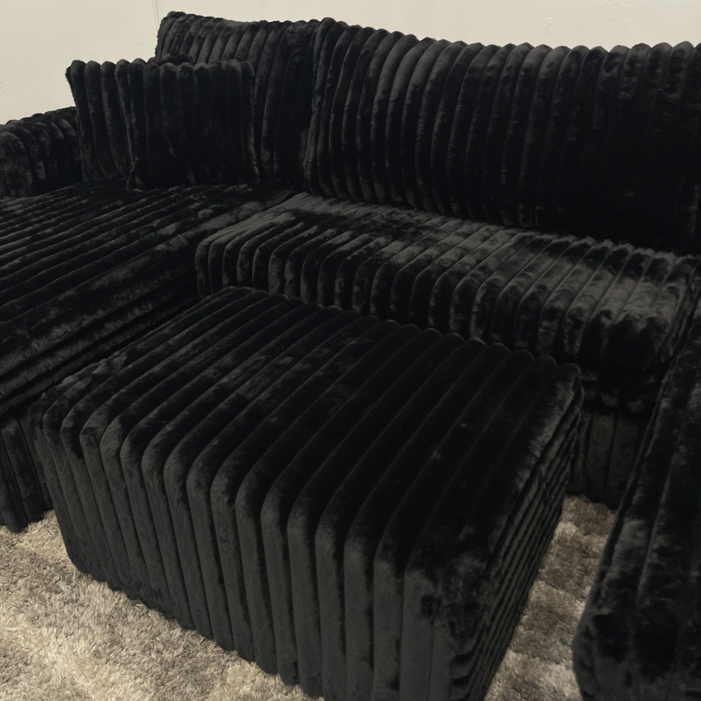 Black Sectional Couch - Free Delivery