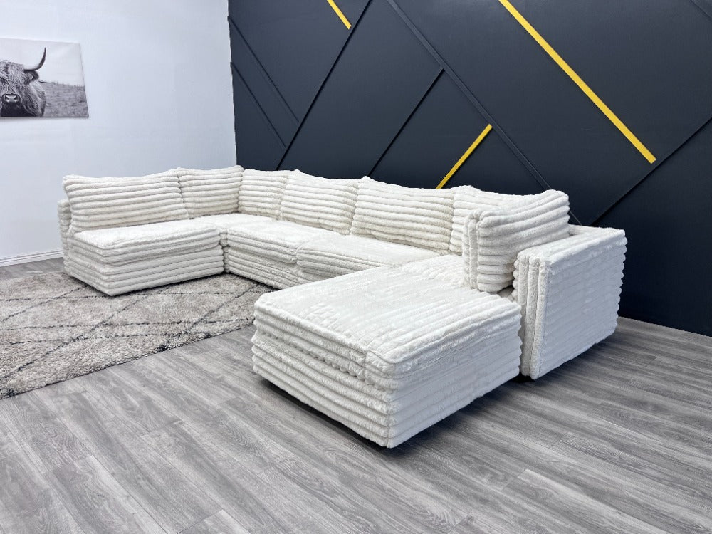 Corduroy Sectional Modular Couch - Super Soft Sofa