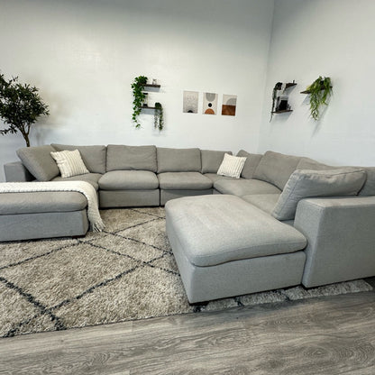 Lowell 8 Piece Grey Sectional Couch - Free Delivery