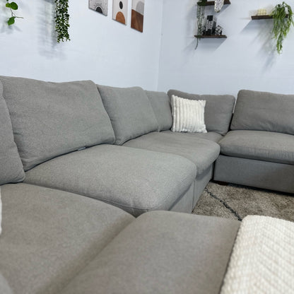 Lowell 8 Piece Grey Sectional Couch - Free Delivery