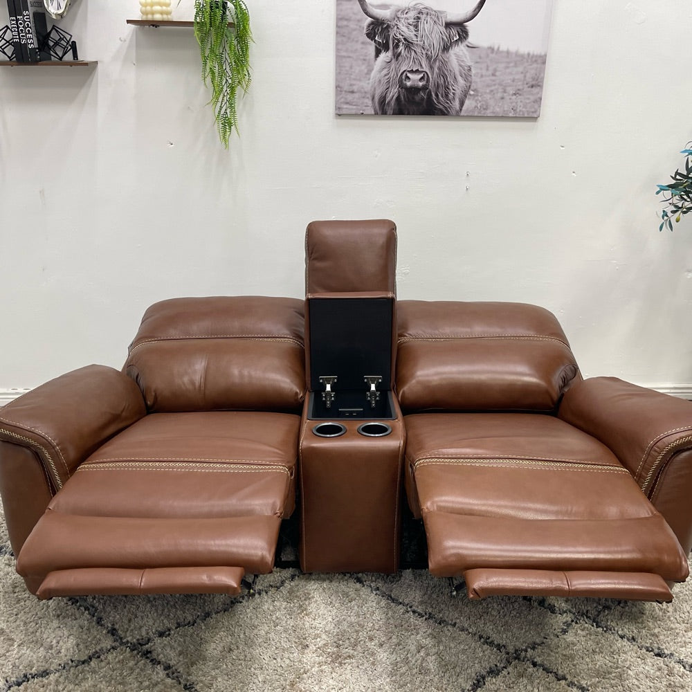 Oliver Leather Power Reclining Loveseat