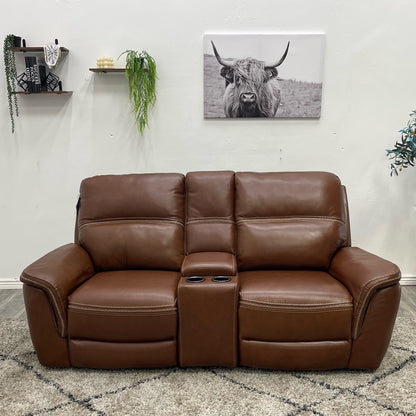 Oliver Leather Power Reclining Loveseat