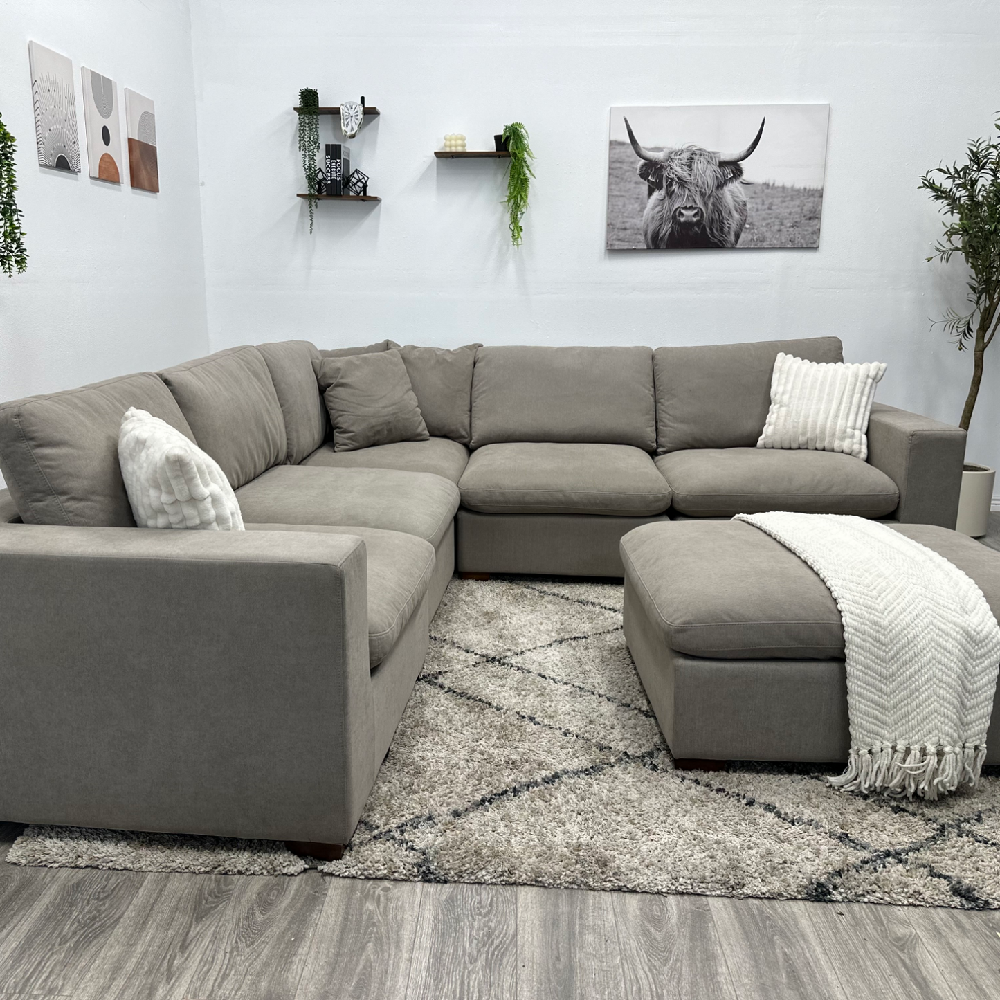 Grey Cloud Sectional Couch - Free Delivery