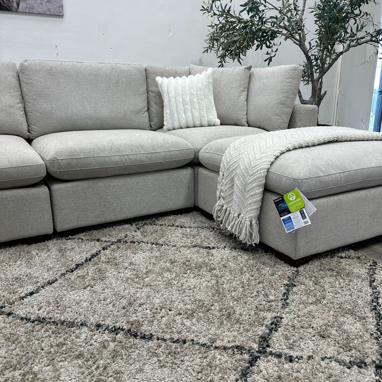 Lowell 6 Piece Light Gray Sectional