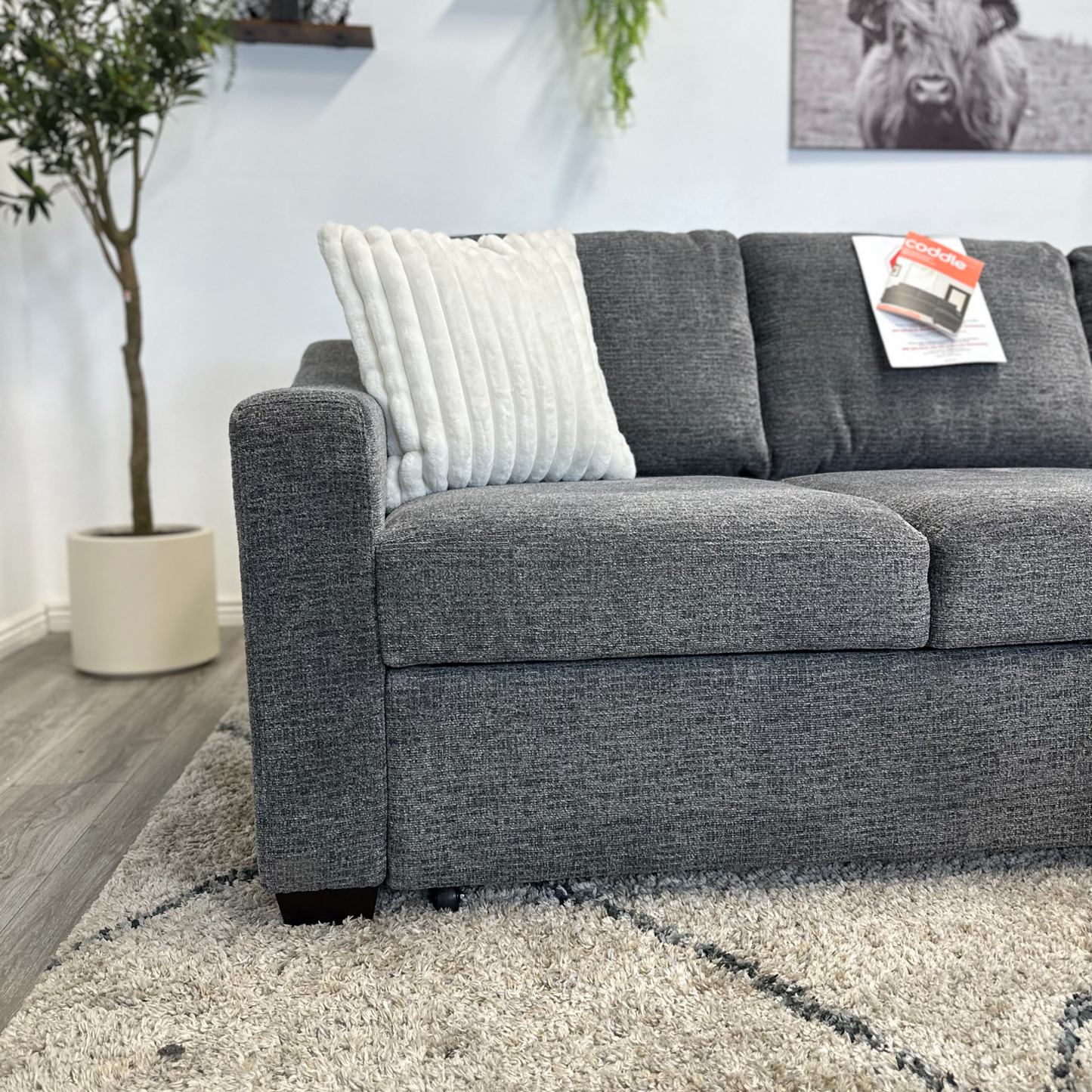 Grey Sleeper Sectional Couch - Free Delivery