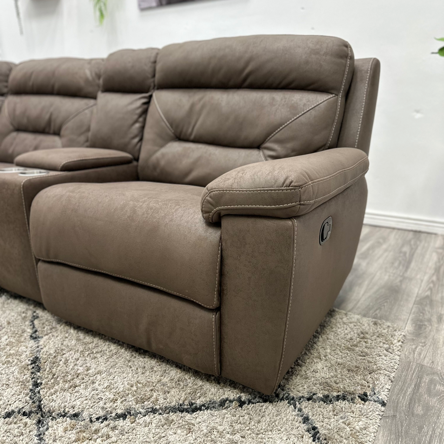 Brown Recliner Sectional Couch - Free Delivery