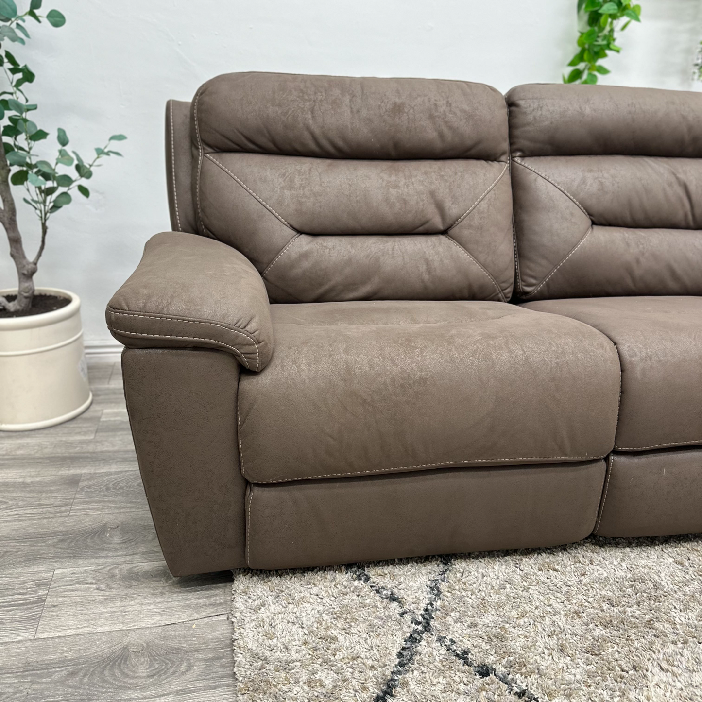 Brown Recliner Sectional Couch - Free Delivery