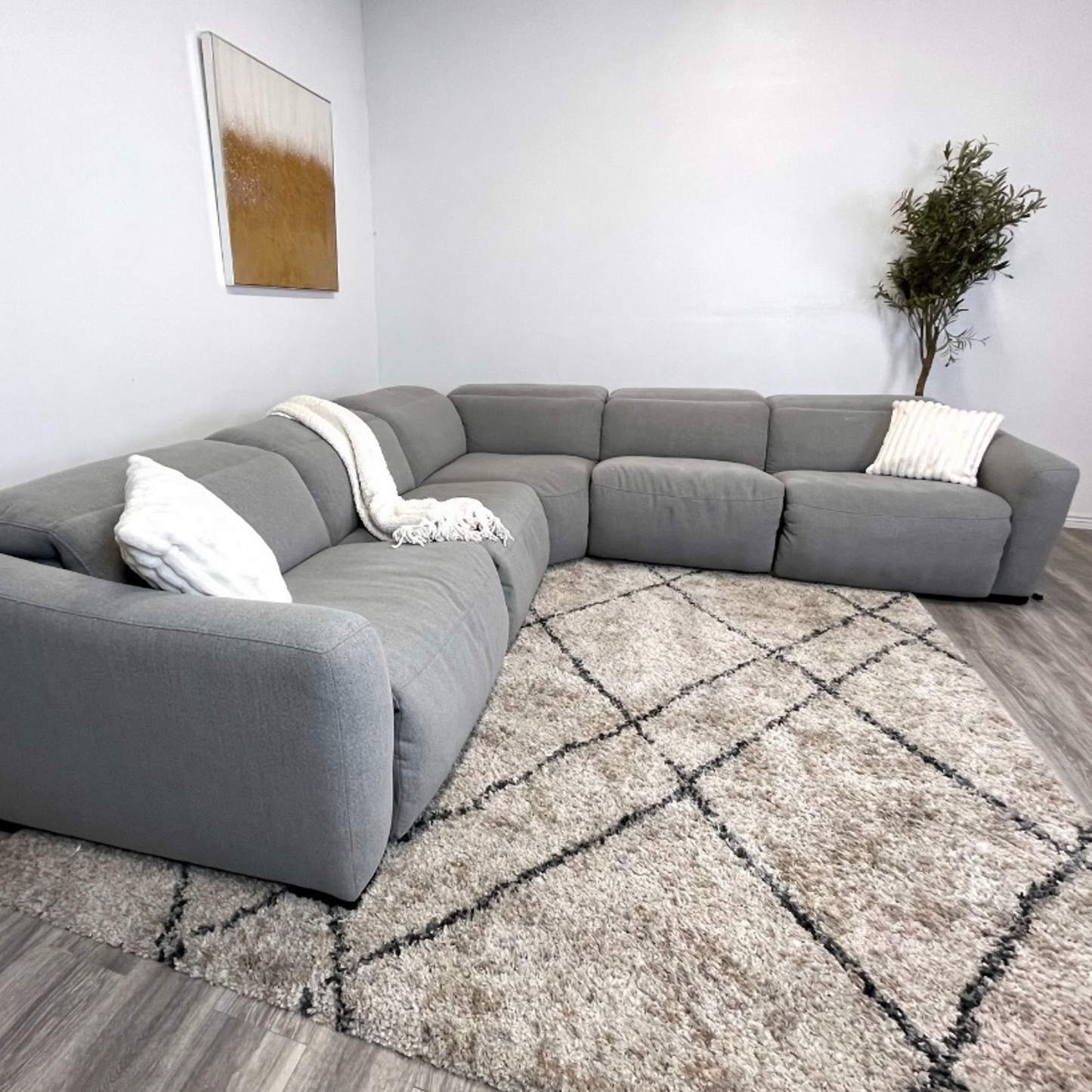 Grey Recliner Sectional - Free Delivery