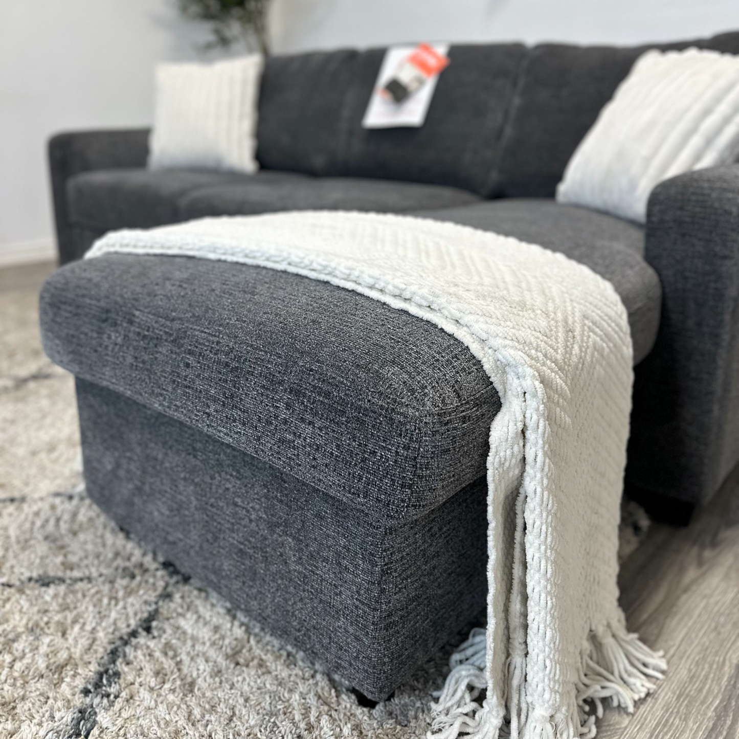 Grey Sleeper Sectional Couch - Free Delivery