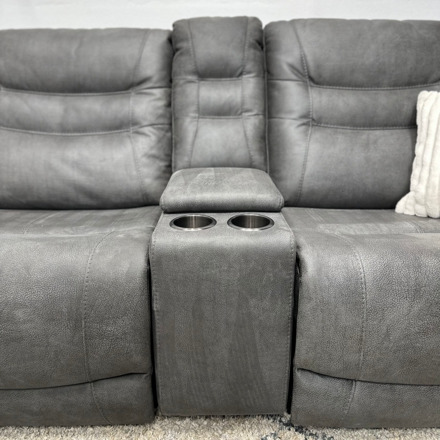 Dark Grey Sectional Couch Recliner - Free Delivery