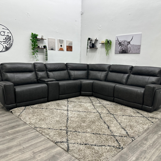 Leather Recliner Sectional Couch - Free Delivery