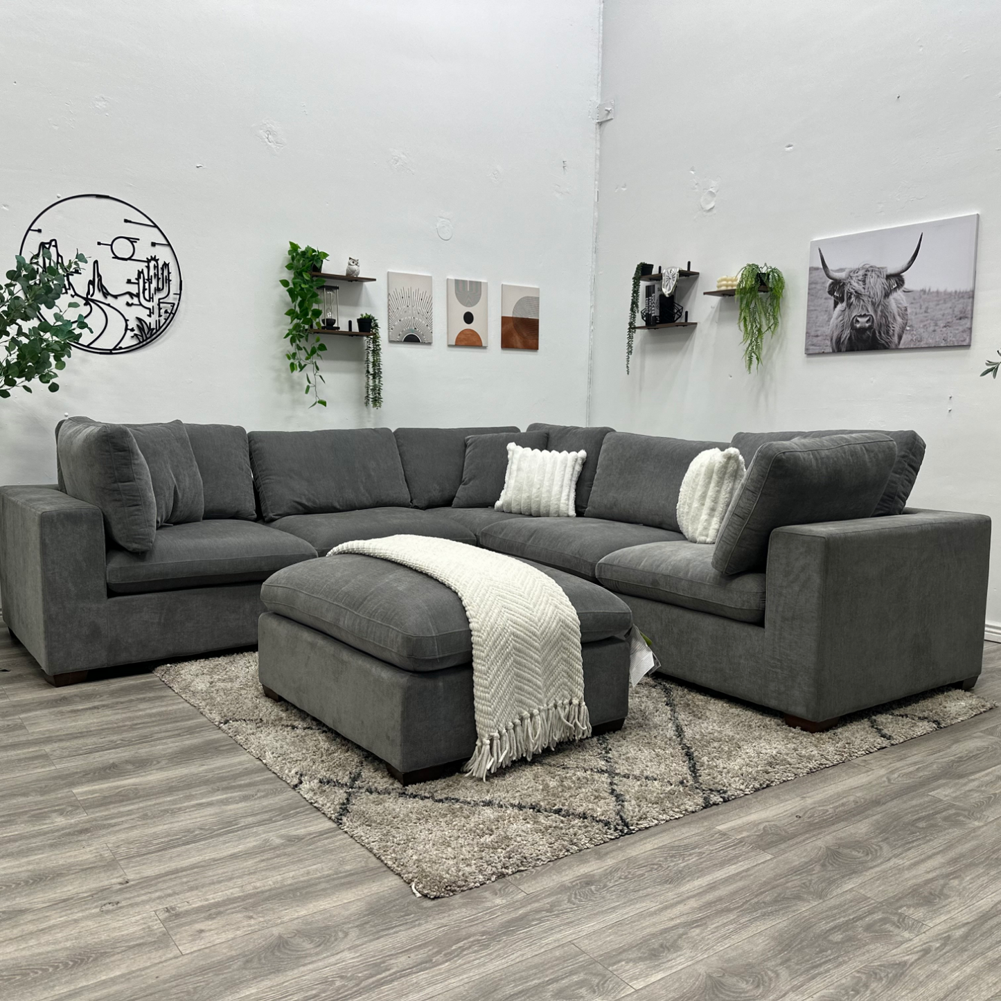 Grey Modular Cloud Sectional Couch - Free Delivery
