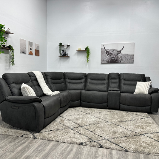 Dark Grey Sectional Couch Recliner - Free Delivery