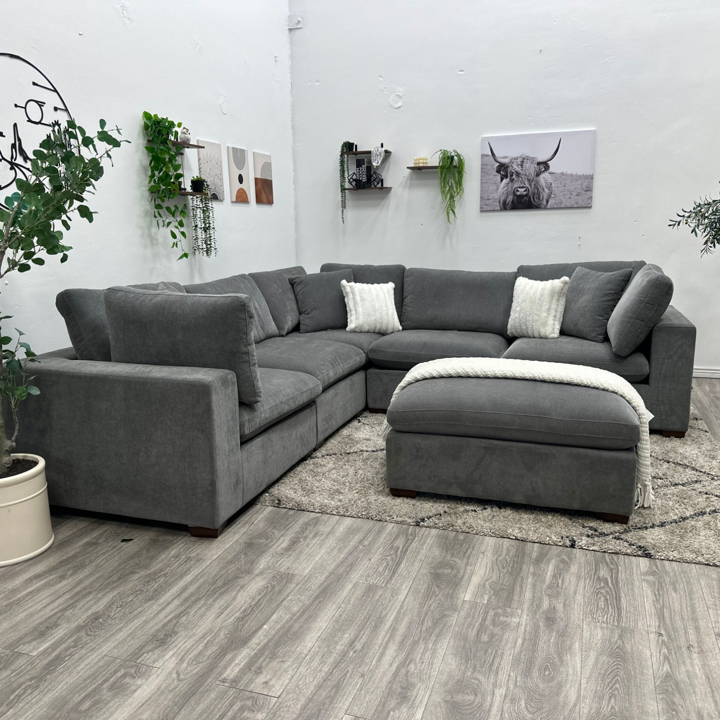 Grey Modular Cloud Sectional Couch - Free Delivery