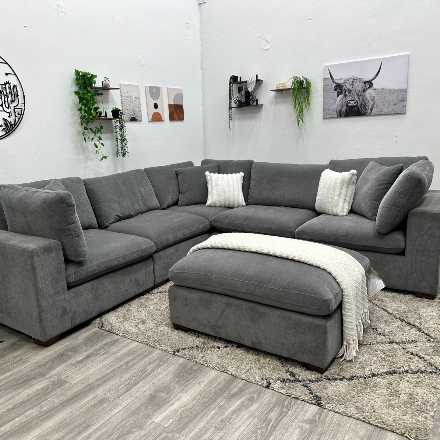 Grey Modular Cloud Sectional Couch - Free Delivery