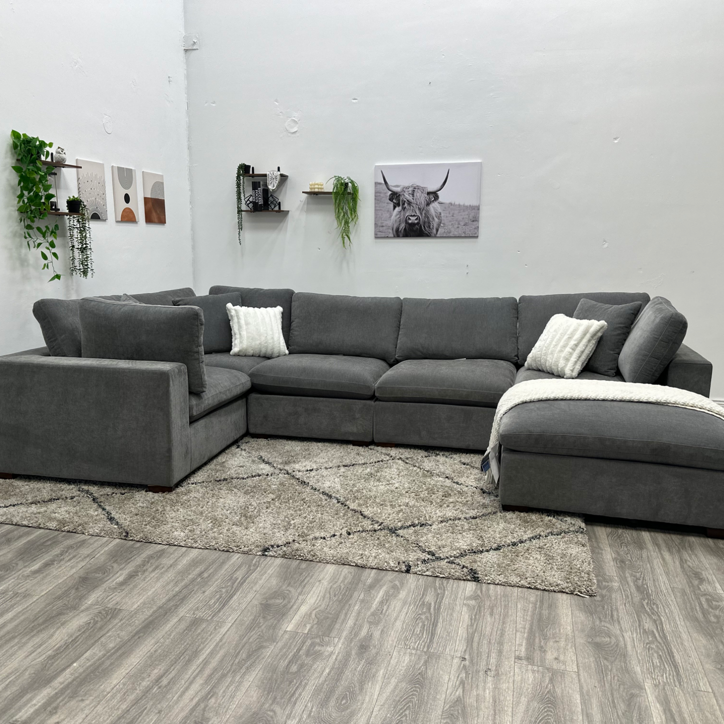 Grey Modular Cloud Sectional Couch - Free Delivery
