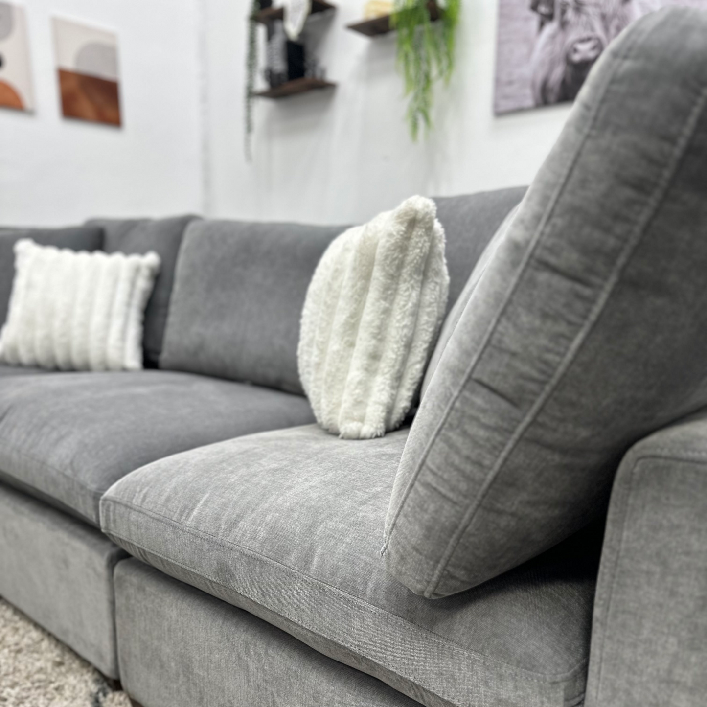 Grey Modular Cloud Sectional Couch - Free Delivery