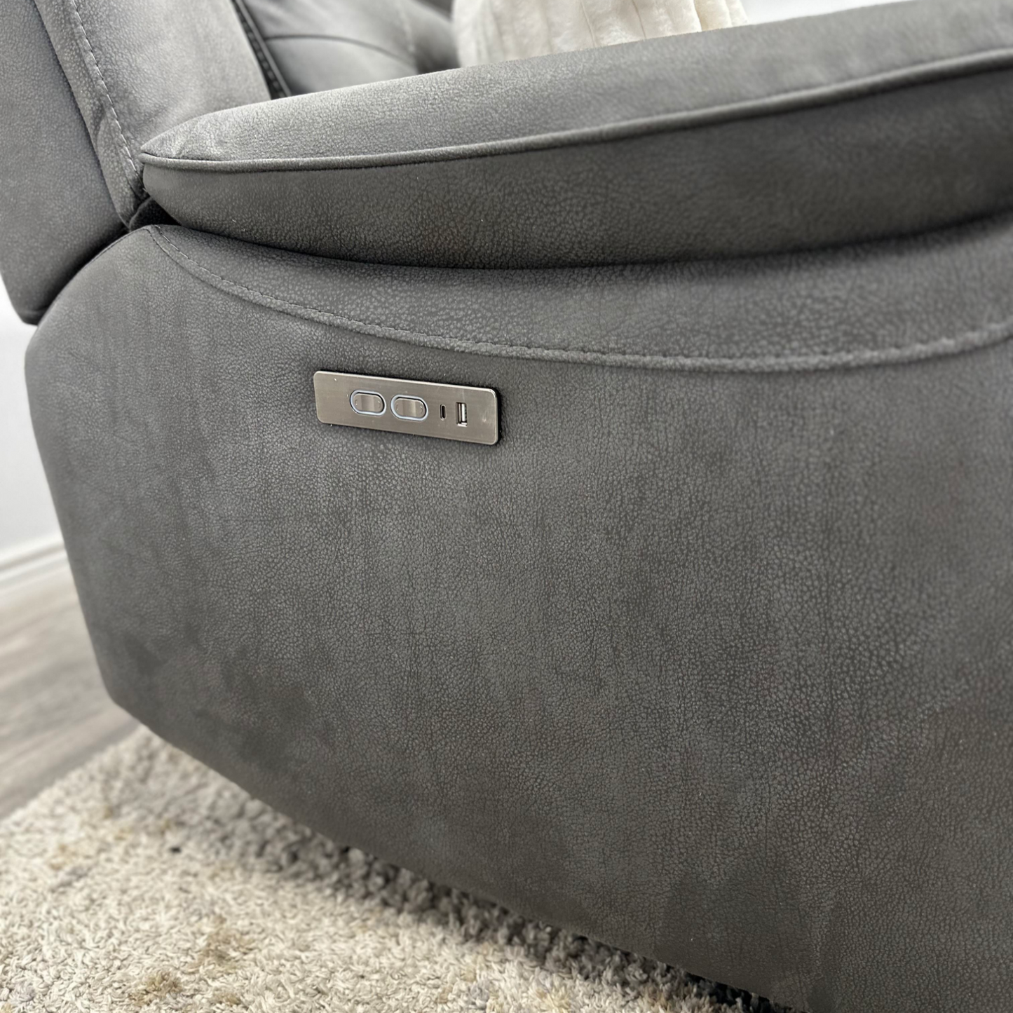 Dark Grey Sectional Couch Recliner - Free Delivery
