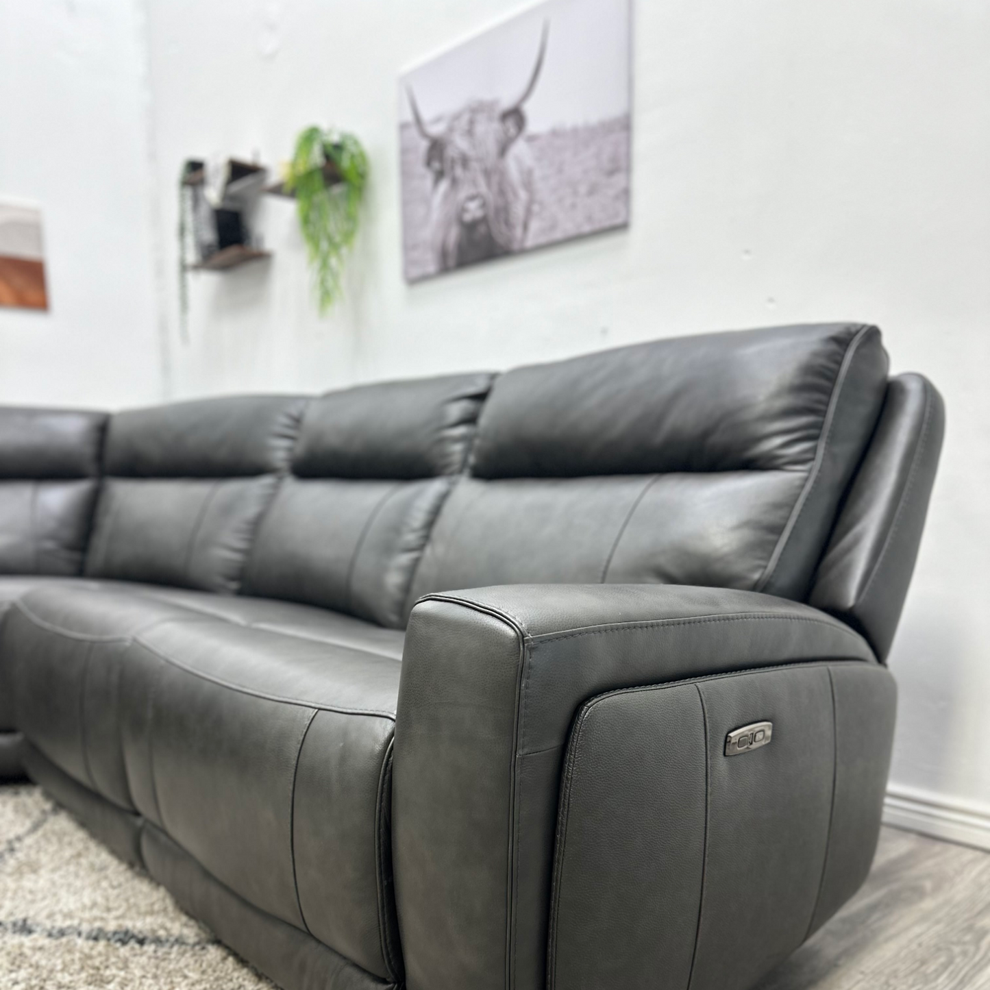 Leather Recliner Sectional Couch - Free Delivery