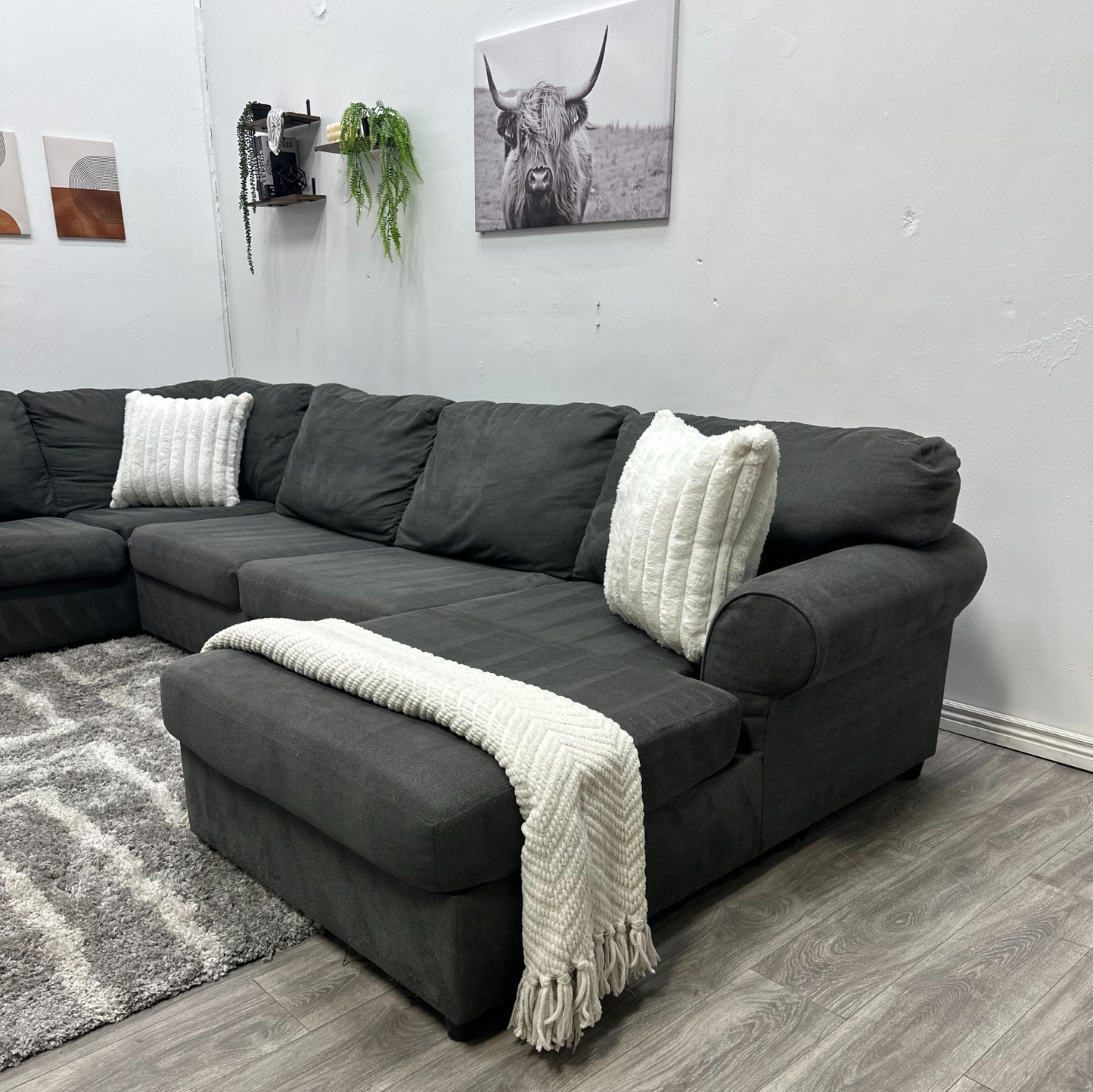 Grey Sectional Couch - Free Delivery