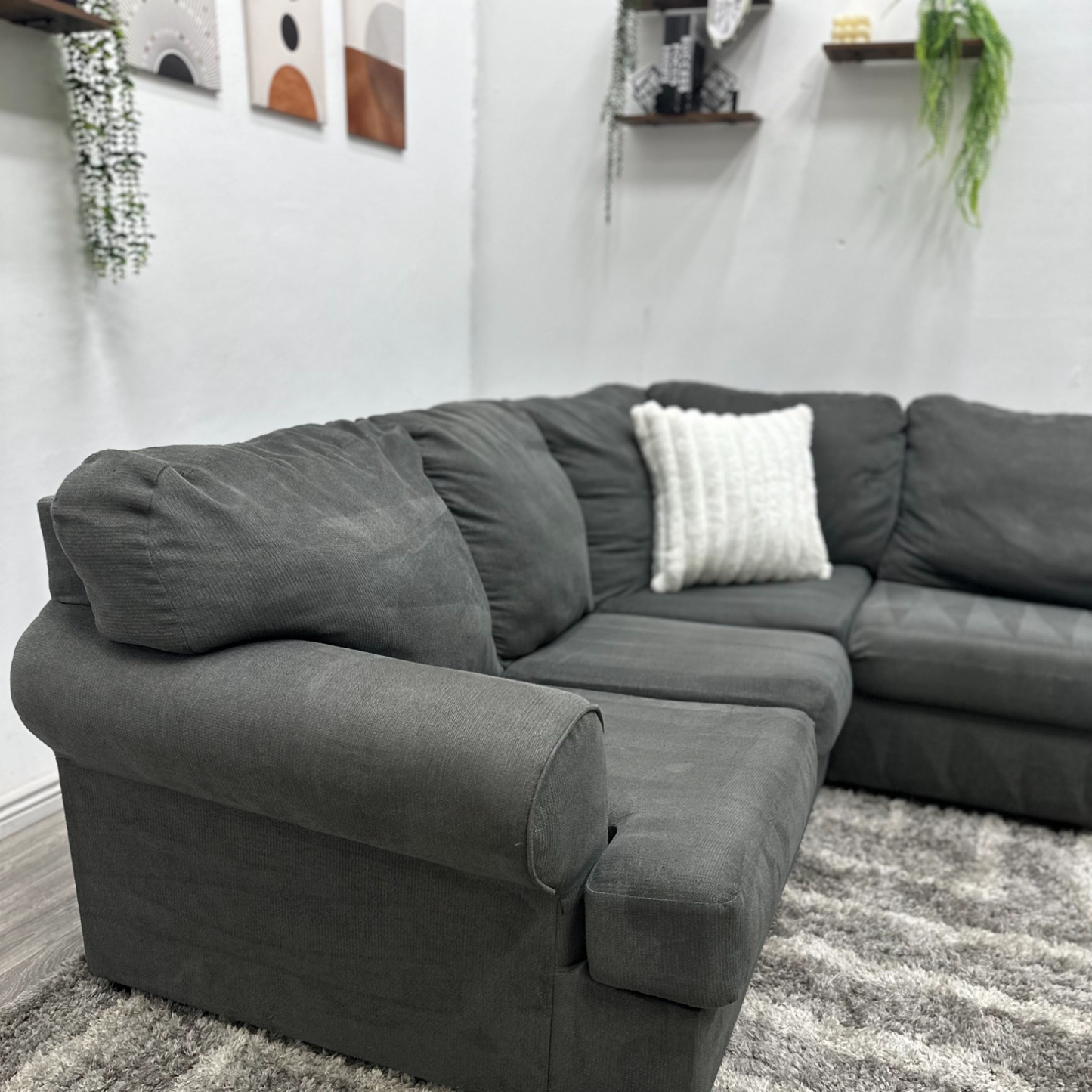 Grey Sectional Couch - Free Delivery
