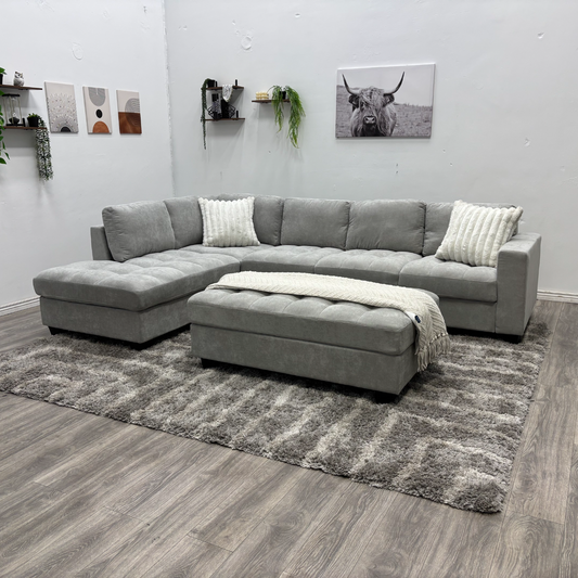 Grey Sectional Couch NEW - Free Delivery