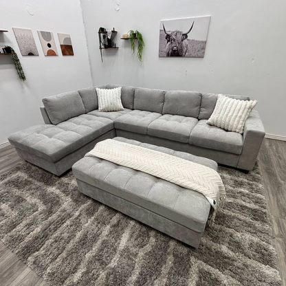Grey Sectional Couch NEW - Free Delivery