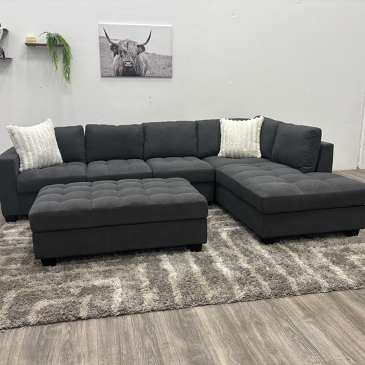 Dark Grey Sectional Couch NEW - Free Delivery