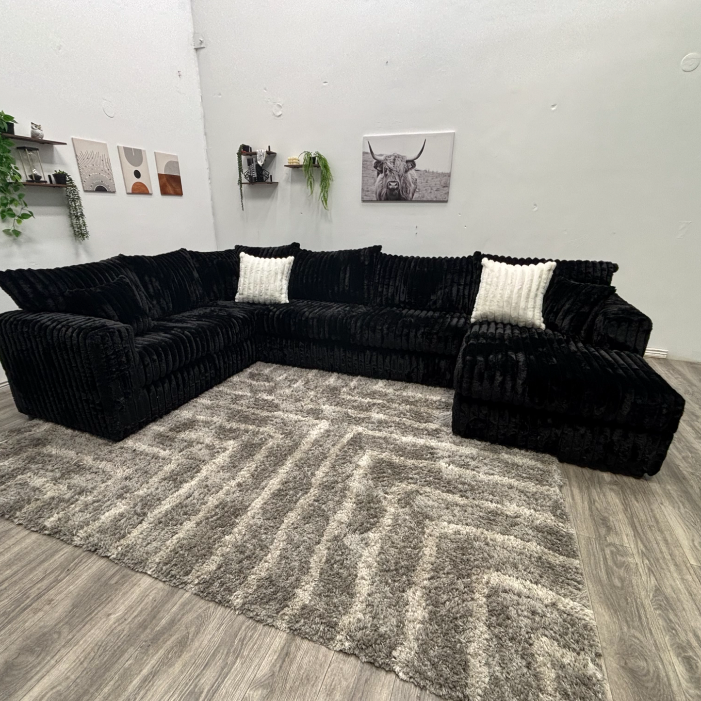 Black Sectional Couch NEW - Free Delivery