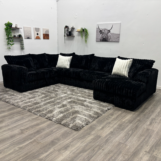 Black Sectional Couch NEW - Free Delivery