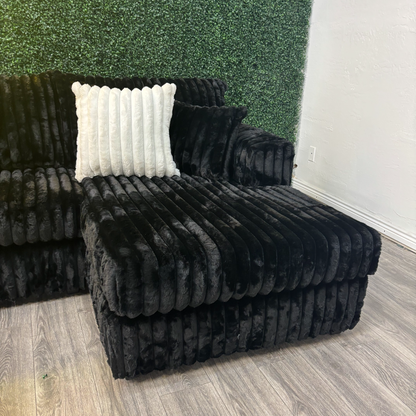 Black Sectional Couch - Free Delivery