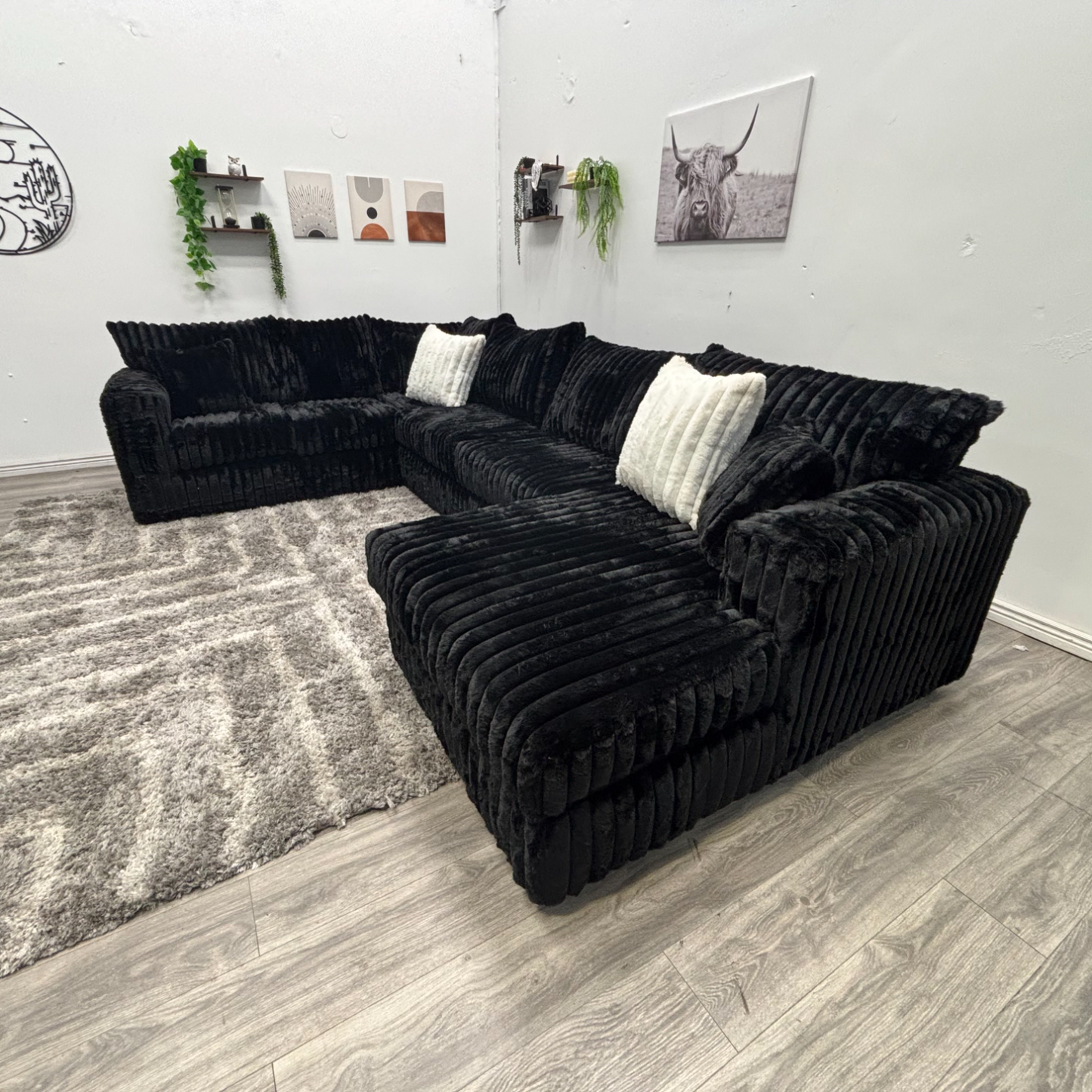 Black Sectional Couch NEW - Free Delivery