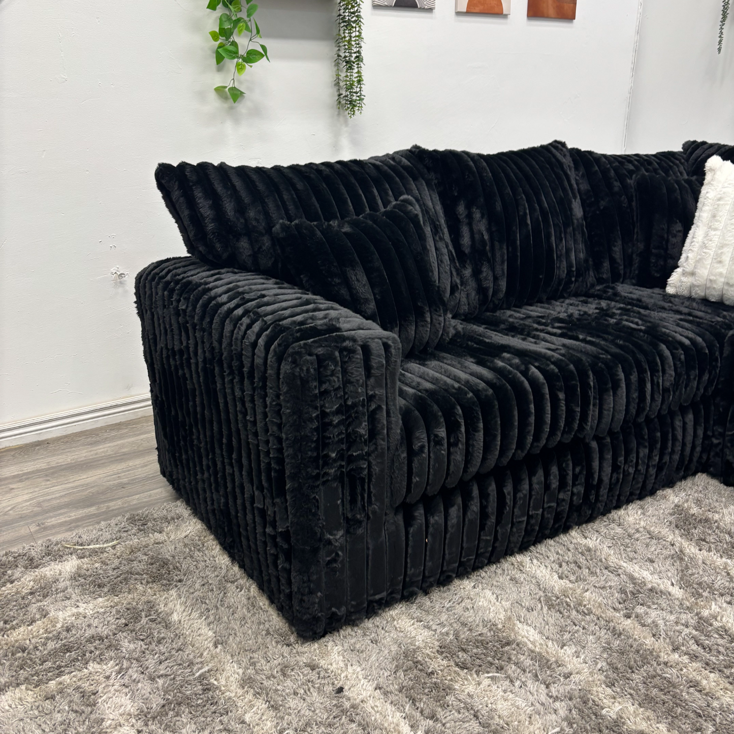 Black Sectional Couch NEW - Free Delivery