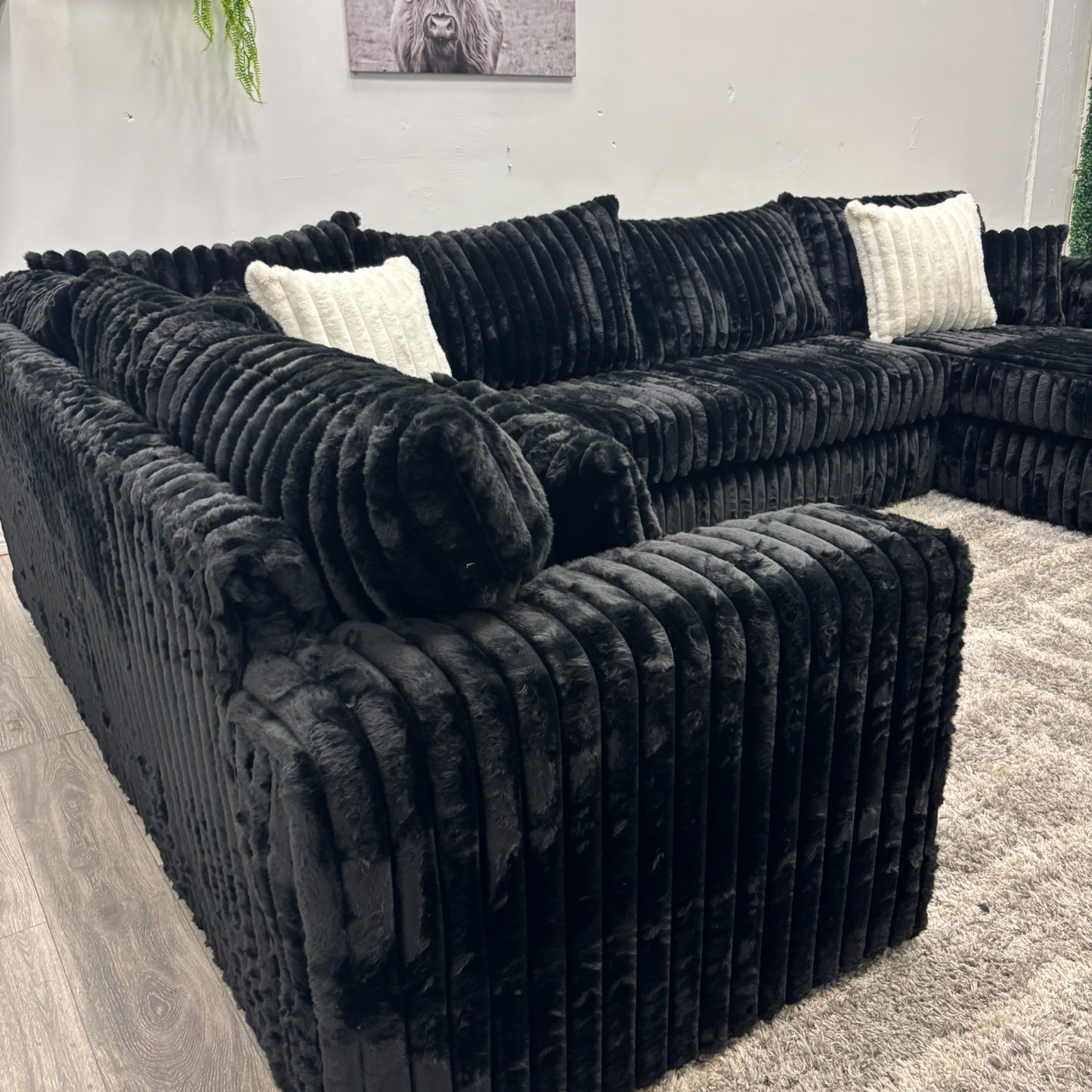Black Sectional Couch NEW - Free Delivery