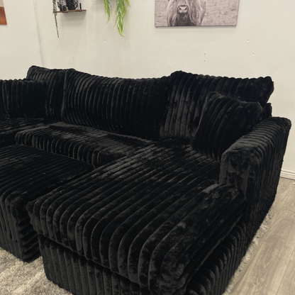 Black Sectional Couch - Free Delivery