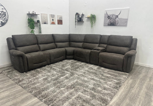 Carlin Fabric Power Reclining Sectional with Power Headrests