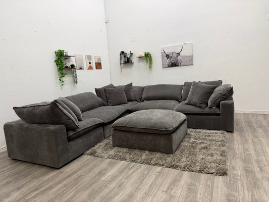 Sereen Dark Grey Sectional Couch - Free Delivery