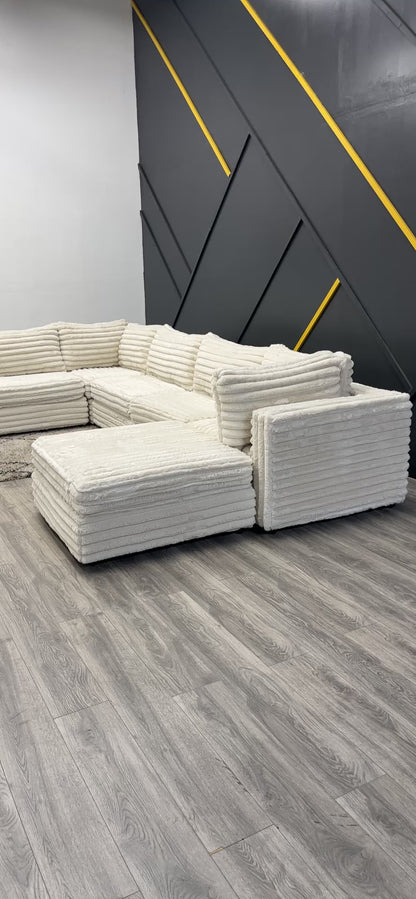 Corduroy Sectional Modular Couch - Super Soft Sofa